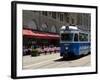 Tram and Restaurant, Zurich, Switzerland, Europe-Richardson Peter-Framed Photographic Print