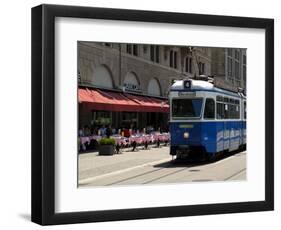 Tram and Restaurant, Zurich, Switzerland, Europe-Richardson Peter-Framed Photographic Print