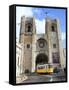 Tram and Se (Cathedral), Alfama, Lisbon, Portugal, Europe-Vincenzo Lombardo-Framed Stretched Canvas