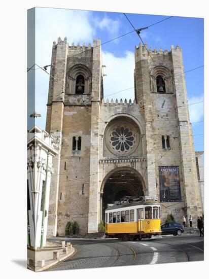 Tram and Se (Cathedral), Alfama, Lisbon, Portugal, Europe-Vincenzo Lombardo-Stretched Canvas