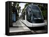 Tram at Tram Station, Strasbourg, Alsace, France, Europe-Richardson Peter-Framed Stretched Canvas