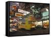 Tram, Causeway Bay, Hong Kong, China-Neil Farrin-Framed Stretched Canvas