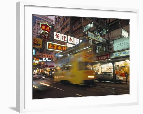 Tram, Causeway Bay, Hong Kong, China-Neil Farrin-Framed Photographic Print