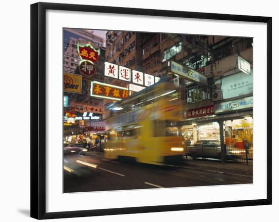 Tram, Causeway Bay, Hong Kong, China-Neil Farrin-Framed Photographic Print