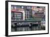 Tram Crossing the River Nervion in Bilbao, Biscay (Vizcaya), Basque Country (Euskadi)-Martin Child-Framed Photographic Print