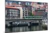 Tram Crossing the River Nervion in Bilbao, Biscay (Vizcaya), Basque Country (Euskadi)-Martin Child-Mounted Photographic Print