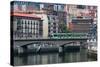 Tram Crossing the River Nervion in Bilbao, Biscay (Vizcaya), Basque Country (Euskadi)-Martin Child-Stretched Canvas