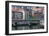 Tram Crossing the River Nervion in Bilbao, Biscay (Vizcaya), Basque Country (Euskadi)-Martin Child-Framed Photographic Print