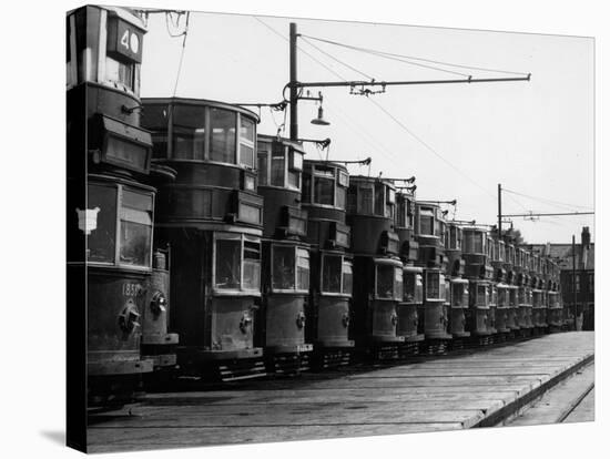 Tram Graveyard-Fred Musto-Stretched Canvas