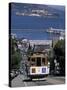 Tram, Hyde St, San Francisco, California, USA-Walter Bibikow-Stretched Canvas