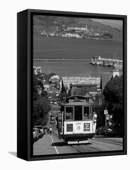 Tram, Hyde St, San Francisco, California, USA-Walter Bibikow-Framed Stretched Canvas