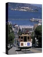 Tram, Hyde St, San Francisco, California, USA-Walter Bibikow-Stretched Canvas