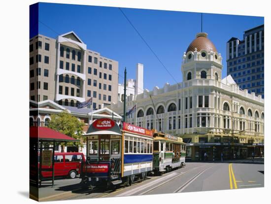 Tram in Cathedral Square, Christchurch, New Zealand, Australasia-Rolf Richardson-Stretched Canvas