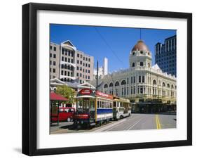 Tram in Cathedral Square, Christchurch, New Zealand, Australasia-Rolf Richardson-Framed Photographic Print