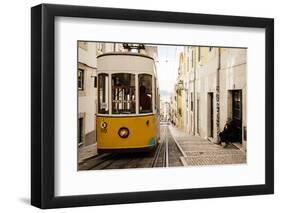 Tram in Elevador Da Bica, Lisbon, Portugal-Ben Pipe-Framed Photographic Print