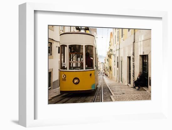 Tram in Elevador Da Bica, Lisbon, Portugal-Ben Pipe-Framed Photographic Print