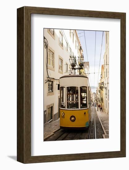 Tram in Elevador Da Bica, Lisbon, Portugal-Ben Pipe-Framed Photographic Print