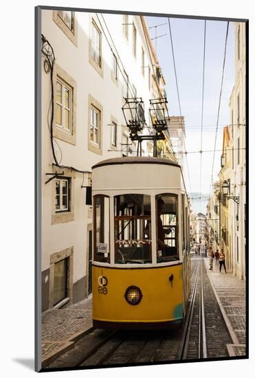 Tram in Elevador Da Bica, Lisbon, Portugal-Ben Pipe-Mounted Photographic Print