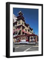 Tram in Front of a Building, Grant Avenue, Chinatown, San Francisco, California, Usa-null-Framed Giclee Print