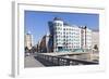 Tram in Front of the Dancing House (Ginger and Fred) by Frank Gehry-Markus-Framed Photographic Print