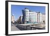 Tram in Front of the Dancing House (Ginger and Fred) by Frank Gehry-Markus-Framed Photographic Print