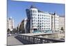 Tram in Front of the Dancing House (Ginger and Fred) by Frank Gehry-Markus-Mounted Photographic Print