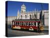 Tram in Front of the Geronimos Monastery in the Belem Area of Lisbon, Portugal, Europe-Lightfoot Jeremy-Stretched Canvas