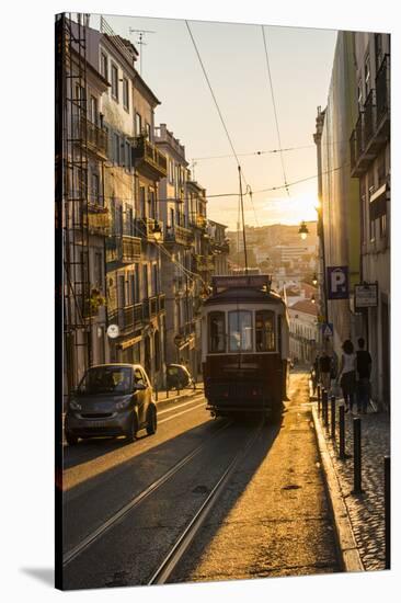 Tram in Lisbon, Portugal, Europe-Alex Treadway-Stretched Canvas