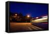 Tram in Norway at Night-Felipe Rodríguez-Framed Stretched Canvas