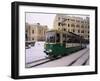 Tram in Street in Winter, Helsinki, Finland, Scandinavia-Gavin Hellier-Framed Photographic Print