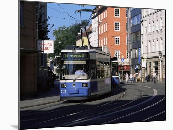 Tram in the City Centre, Munich, Bavaria, Germany-Yadid Levy-Mounted Photographic Print