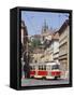 Tram in the Lesser Quarter, Prague, Czech Republic, Europe-Michael Short-Framed Stretched Canvas