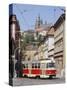 Tram in the Lesser Quarter, Prague, Czech Republic, Europe-Michael Short-Stretched Canvas