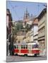 Tram in the Lesser Quarter, Prague, Czech Republic, Europe-Michael Short-Mounted Photographic Print
