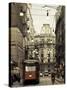 Tram on a Street, Piazza Del Duomo, Milan, Lombardy, Italy-null-Stretched Canvas