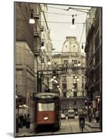 Tram on a Street, Piazza Del Duomo, Milan, Lombardy, Italy-null-Mounted Photographic Print