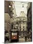 Tram on a Street, Piazza Del Duomo, Milan, Lombardy, Italy-null-Mounted Photographic Print