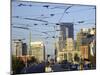 Tram on La Trobe Street Overbridge, Melbourne, Victoria, Australia-David Wall-Mounted Photographic Print