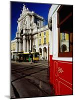Tram on Praca De Commercio, Lisbon, Portugal-Izzet Keribar-Mounted Photographic Print