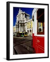 Tram on Praca De Commercio, Lisbon, Portugal-Izzet Keribar-Framed Photographic Print