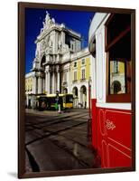 Tram on Praca De Commercio, Lisbon, Portugal-Izzet Keribar-Framed Photographic Print