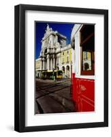 Tram on Praca De Commercio, Lisbon, Portugal-Izzet Keribar-Framed Premium Photographic Print