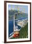 Tram over Juneau, Alaska-Lantern Press-Framed Art Print