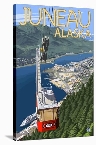 Tram over Juneau, Alaska-Lantern Press-Stretched Canvas