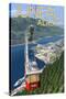 Tram over Juneau, Alaska-Lantern Press-Stretched Canvas