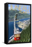 Tram over Juneau, Alaska-Lantern Press-Framed Stretched Canvas