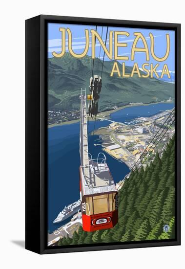 Tram over Juneau, Alaska-Lantern Press-Framed Stretched Canvas