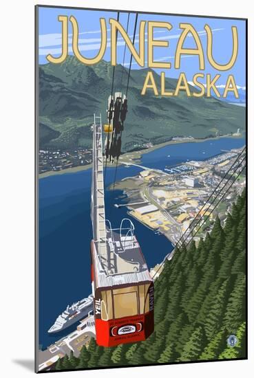 Tram over Juneau, Alaska-Lantern Press-Mounted Art Print