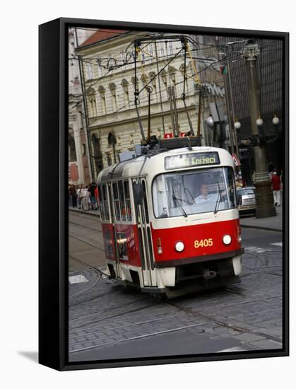 Tram, Prague, Czech Republic, Europe-Levy Yadid-Framed Stretched Canvas