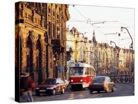 Tram, Prague, Czech Republic-Richard Nebesky-Stretched Canvas